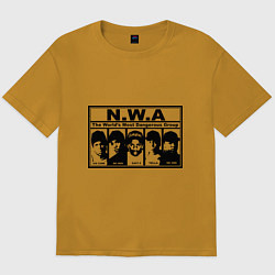 Футболка оверсайз мужская NWA, цвет: горчичный