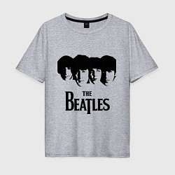 Футболка оверсайз мужская The Beatles: Faces, цвет: меланж