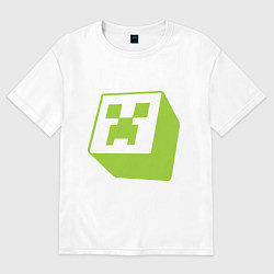 Футболка оверсайз мужская Green Creeper, цвет: белый