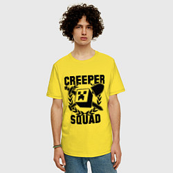 Футболка оверсайз мужская Creeper Squad, цвет: желтый — фото 2