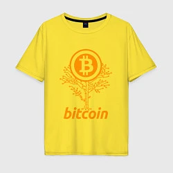 Футболка оверсайз мужская Bitcoin Tree, цвет: желтый