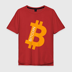Футболка оверсайз мужская Bitcoin Boss, цвет: красный