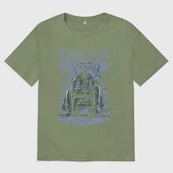 Футболка оверсайз мужская Кукрыниксы: Артист, цвет: авокадо