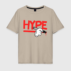 Футболка оверсайз мужская Hype Hands, цвет: миндальный