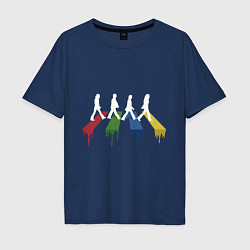 Футболка оверсайз мужская Beatles Color, цвет: тёмно-синий