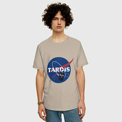 Футболка оверсайз мужская Tardis NASA, цвет: миндальный — фото 2