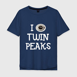 Футболка оверсайз мужская I love Twin Peaks, цвет: тёмно-синий
