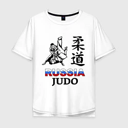 Футболка оверсайз мужская Russia Judo, цвет: белый