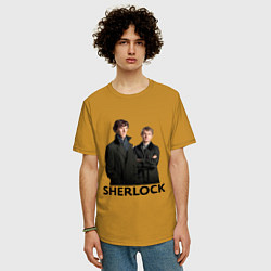 Футболка оверсайз мужская Sherlock, цвет: горчичный — фото 2