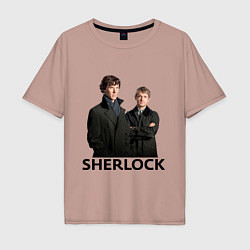 Футболка оверсайз мужская Sherlock, цвет: пыльно-розовый