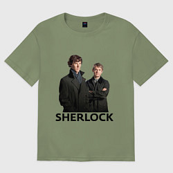 Футболка оверсайз мужская Sherlock, цвет: авокадо