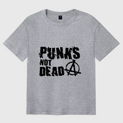 Футболка оверсайз мужская Punks not dead, цвет: меланж