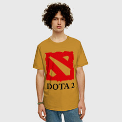 Футболка оверсайз мужская Dota 2: Logo, цвет: горчичный — фото 2