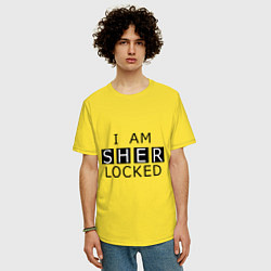 Футболка оверсайз мужская I am Sherlocked, цвет: желтый — фото 2