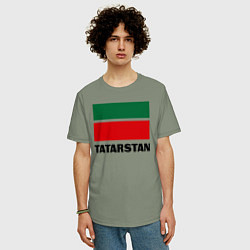 Футболка оверсайз мужская Флаг Татарстана, цвет: авокадо — фото 2