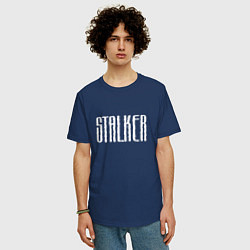 Футболка оверсайз мужская STALKER, цвет: тёмно-синий — фото 2