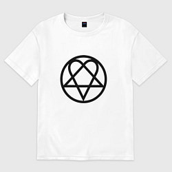 Футболка оверсайз мужская HIM Symbol, цвет: белый