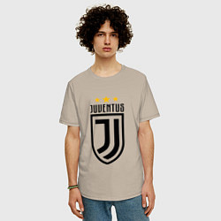 Футболка оверсайз мужская Juventus FC: 3 stars, цвет: миндальный — фото 2