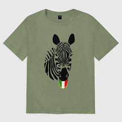 Футболка оверсайз мужская Juventus Zebra, цвет: авокадо