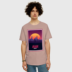 Футболка оверсайз мужская Бегущий по лезвию 2049, цвет: пыльно-розовый — фото 2