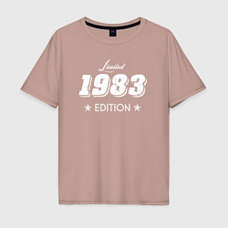 Футболка оверсайз мужская Limited Edition 1983, цвет: пыльно-розовый