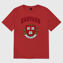 Футболка оверсайз мужская Harvard university, цвет: красный
