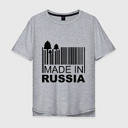 Футболка оверсайз мужская Made in Russia штрихкод, цвет: меланж