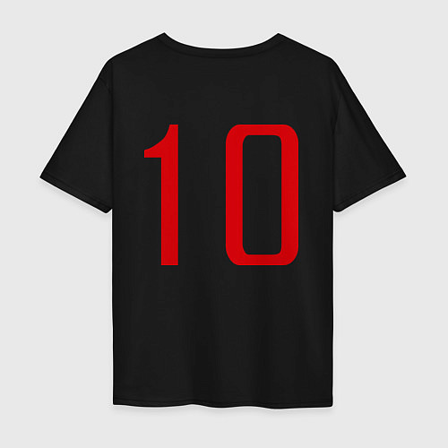 Мужская футболка оверсайз Сборная Англии: 10 номер / Черный – фото 2
