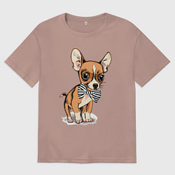 Мужская футболка оверсайз Чихуахуа с бабочкой