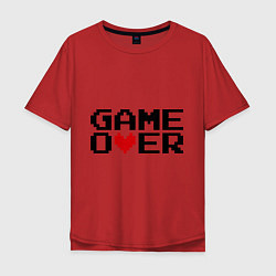 Футболка оверсайз мужская Game over 8 bit, цвет: красный
