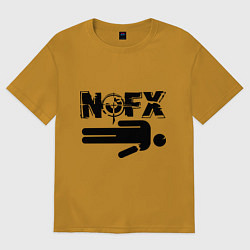 Футболка оверсайз мужская NOFX crushman, цвет: горчичный