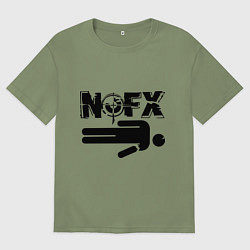 Футболка оверсайз мужская NOFX crushman, цвет: авокадо