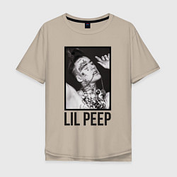 Футболка оверсайз мужская Lil Peep: Black Style, цвет: миндальный