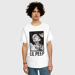 Футболка оверсайз мужская Lil Peep: Black Style, цвет: белый — фото 2