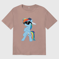 Футболка оверсайз мужская Крутая пони, цвет: пыльно-розовый