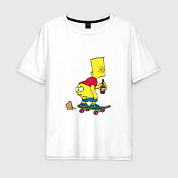 Футболка оверсайз мужская Bart Simpson, цвет: белый