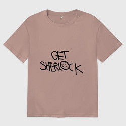 Футболка оверсайз мужская Get sherlock, цвет: пыльно-розовый