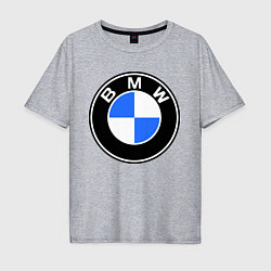 Футболка оверсайз мужская Logo BMW, цвет: меланж