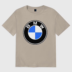 Футболка оверсайз мужская Logo BMW, цвет: миндальный
