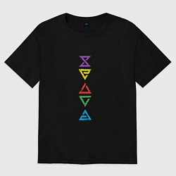 Футболка оверсайз мужская Знаки ведьмака Colors, цвет: черный