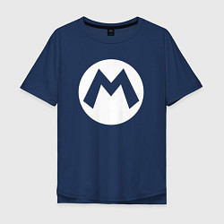 Футболка оверсайз мужская Символ Марио, цвет: тёмно-синий