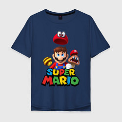 Футболка оверсайз мужская Super Mario, цвет: тёмно-синий