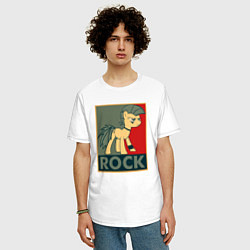 Футболка оверсайз мужская Rock Pony, цвет: белый — фото 2