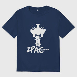 Футболка оверсайз мужская 2Pac: All Eyez On Me, цвет: тёмно-синий