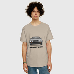 Футболка оверсайз мужская DeLorean, цвет: миндальный — фото 2