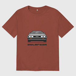 Футболка оверсайз мужская DeLorean, цвет: кирпичный