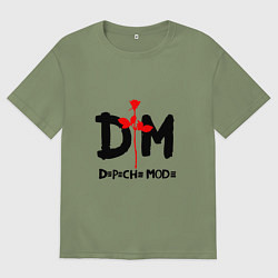 Футболка оверсайз мужская Depeche Mode Rose, цвет: авокадо