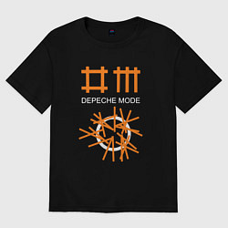 Футболка оверсайз мужская Depeche Mode: Orange Lines, цвет: черный