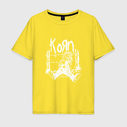 Футболка оверсайз мужская Korn, цвет: желтый