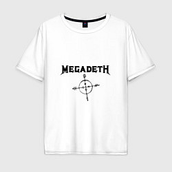 Футболка оверсайз мужская Megadeth Compass, цвет: белый